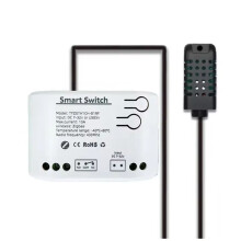Tuya Zigbee 1 Gang med Temperaturfuktighetssensor, Tuya Life APP, Passivt Torrkontaktrelä 7-32V