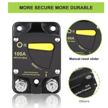 100 Amp Circuit Breaker 12V-48V Fuse W/Manual Reset for RV Car Audio Marine Boat Trolling Motor