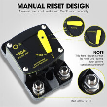 200 Amp Circuit Breaker with Manual Reset High Amperage for Marine RVs Yacht Trolling Boat Battery Solar System