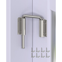 Aluminum Alloy Sliding Door Lock with Dual Security Protection, 90/180 Barn Door Latch for Patio, Closet, Fence, Shed Silver