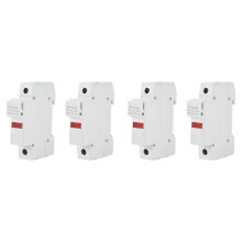 4X RT18-32X AC 380V 32A 1 Pole 10X38mm DIN Rail Mount Fuse Holder Base