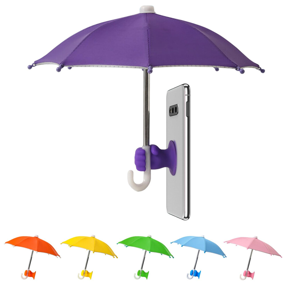 Phone Umbrella Stand With Adjustable Suction Cup, Universal Antiglare Sun Shade For Smartphone Outdoor Purple 9169991085456
