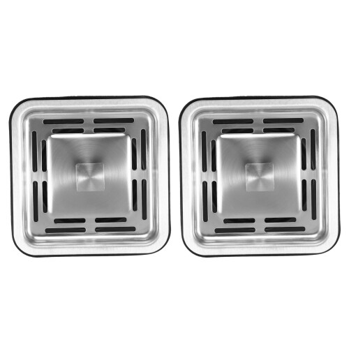 2X Square Sink Strainer Plug Kitchen Sink Drain Mesh Stopper Basket Strainer Waste Plug Kitchen Appliances