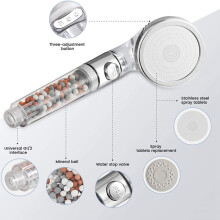 2X 3 Modes SPA Ion Filter Shower High Pressure Saving Water Handheld Shower Nozzle Premium Bathroom Water Filter