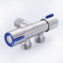 3X G1/2 x 1/2 304 Stainless Steel One Into Two Three-Way Angle Valve, Double Handle Double Control Faucet