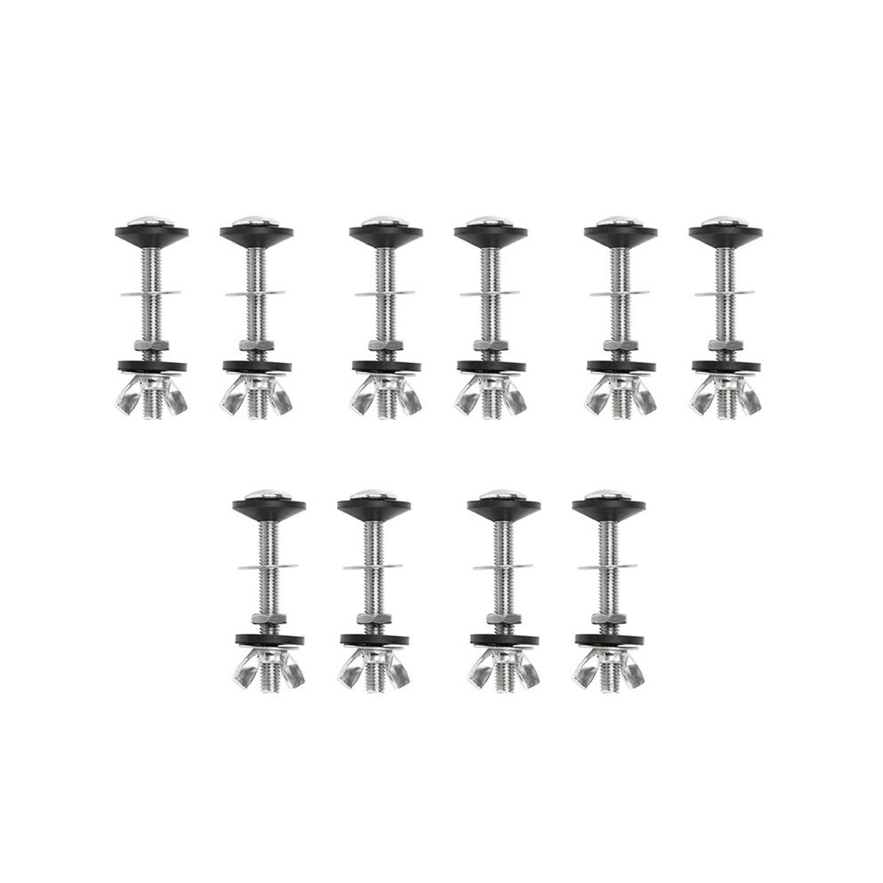 10 Pack Toilet Tank To Bowl Bolt Kits Cistern Bolts Kit,Stainless Steel Toilet Pan Fixing Fitting With Double Gaskets 6031581604152