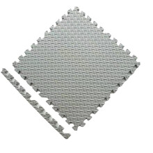 12 Piece Gray 1cm Thick Interlocking Foam Mats, Non Slip EVA Floor Tiles for Gym, Play and Exercise