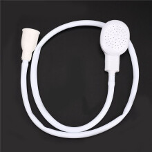 2X White Hair Shower Water Spray Hose Tube Bathroom Shampoo Bath Mixer Tap