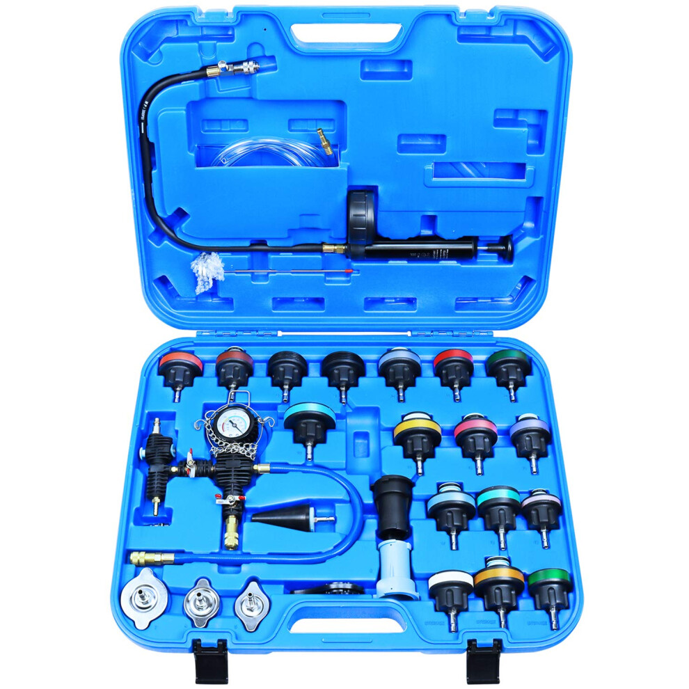 Radiator Pressure Tester And Vacuum Refill Kit 28Pcs For Quick Leak Detection And Air Coolant 9771547126409