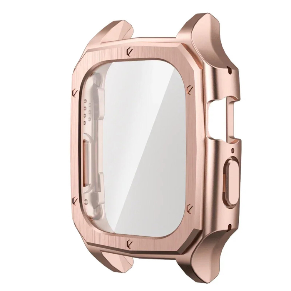 Rose Case With Tempered Glass Screen Protector And Bumper Frame For Apple Watch Ultra 49Mm Gold 9073542369615