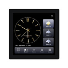 Tuya T3E Pro Control Panel Touchscreen Paneelschakelaar Zigbee Intelligent Home Wandschakelaar met Drukknop, Zwart