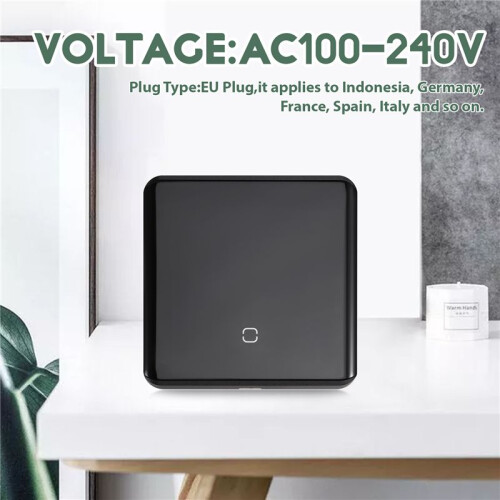Tuya  ZigBee 3.0 Wireless Remote Control LED Display  Glass Touch  Black EU Plug 2