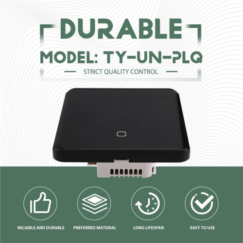 Tuya  ZigBee 3.0 Wireless Remote Control LED Display  Glass Touch  Black EU Plug 1