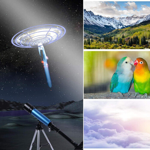 Kids Telescope 90X  Magnification Beginner Astronomical Scope with Foldable Tripod for Moon Viewing 1