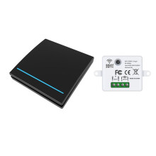 Tuya Wifi RF433Mhz Wireless 1gang Remote Control Lighting Wall Switches for Lamp LED Black
