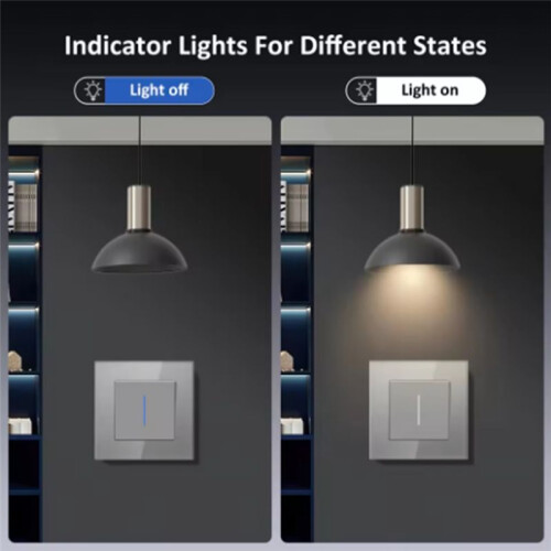 Mechanical Button  1/2Gang 1Way Light  Wall Electrical Socket TV CAT6 Socket Glass Panel 1