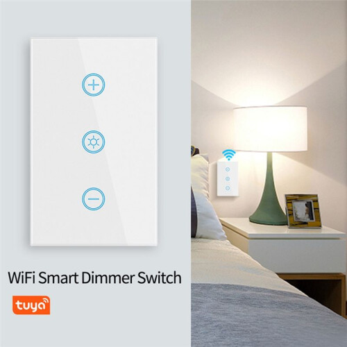 Tuya WiFi  Dimmer  US  Glass Panel Wall Touch   Life APP Control Works with Alexa  Home 1