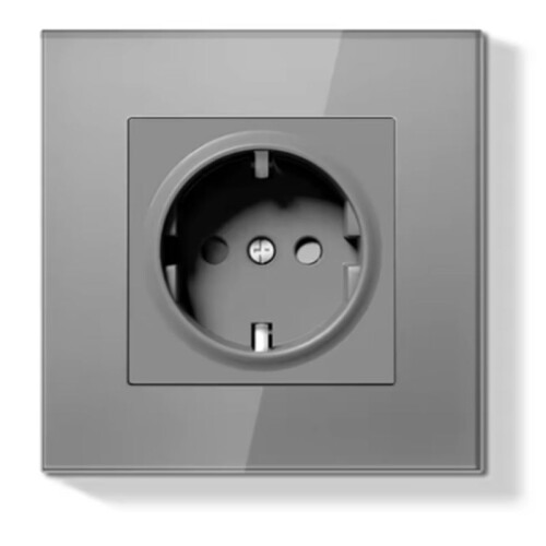Mechanical Button  1/2Gang 1Way Light  Wall Electrical Socket TV CAT6 Socket Glass Panel 2