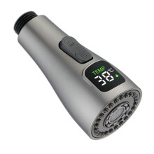 Kitchen Faucet Nozzle Pull Out Sink Water Tap Nozzle LED Digital Display Faucet Adapter Universal Taps Bubbler Connector