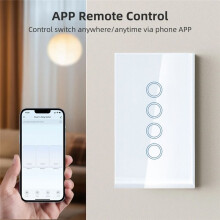 WiFi Light 2500W 4 Gang Touch with Neutral Wire Life Control Via Alexa Home D