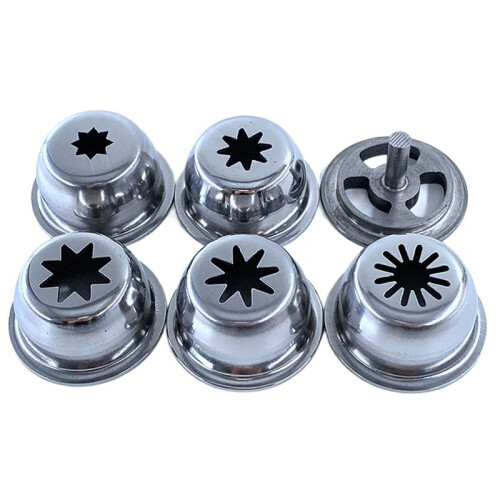Solid Hollow Stainless Steel Churrera Churro Nozzle Mold for Churros Machine 5 Molds/ Set 53mm Out Diameter