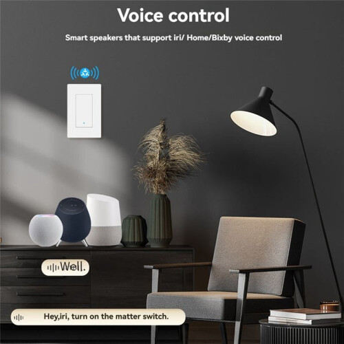 Matter WiFi   Single-Way Button Wall Light  Button/Voice/App Controlled for TUYA//SmartThings