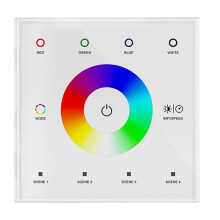 Wall  Dimmer LED Controller Wall- Mounted Touch Panel  for DC12V-24V RGBWW LED Strip Lighting White