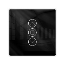 Tuya ZigBee Gardinbrytare 2.5D RF433 Arc Glass Touch för Rullgardiner Jalusier Brytare APP Trådlös Svart