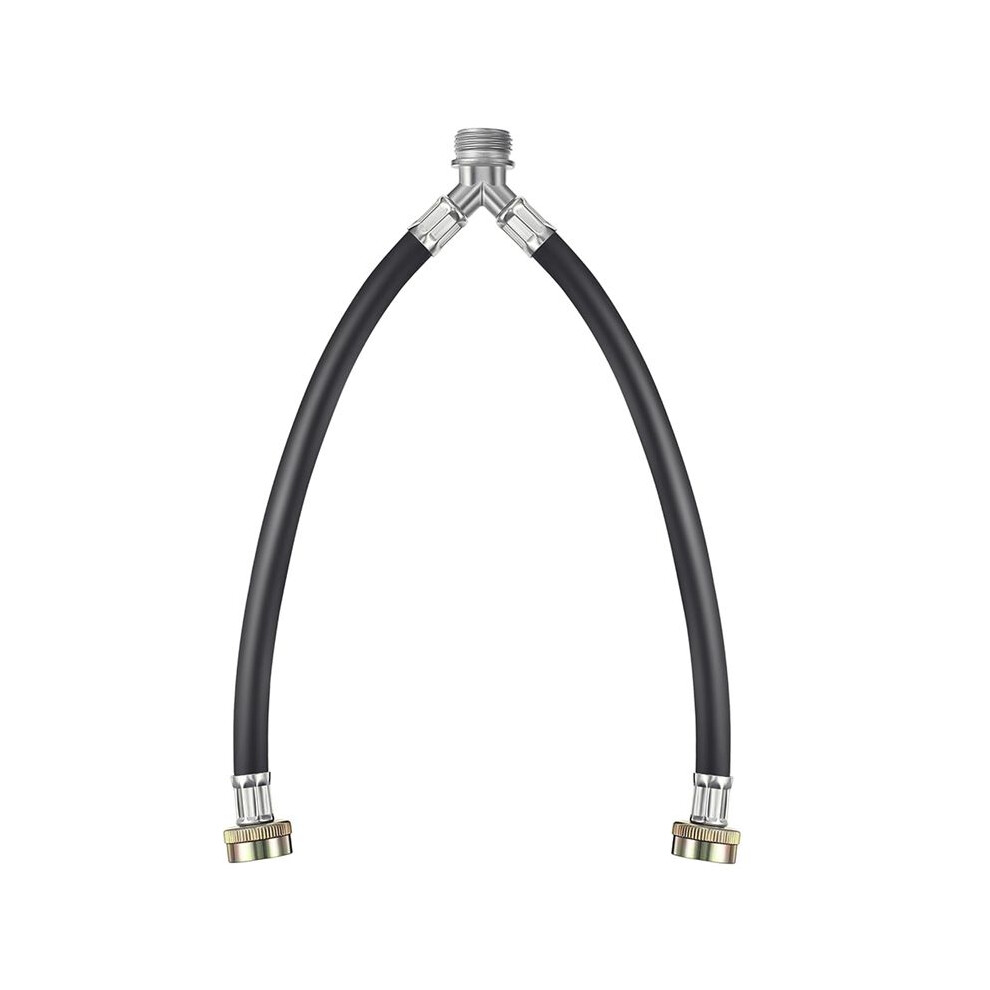 Rubber Washing Machine Y Hose, 3/4 Inch Brass Fittings, 1 Ft (12 Inch) Length Hot And Cold Water Y Mixer Hose Connector 6033949176271