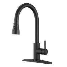 Torneira de Aço Inoxidável para Pia de Cozinha, Torneira de Cozinha Preta Fosca, Torneira de Pia Utilitária de Arco Alto com Alça Única