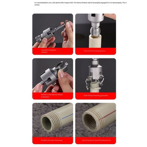 Water Pipe Thread Tapping Tool Ppr/Pvc Internal Thread External Thread Integrated Die Water Pipe Opener 1