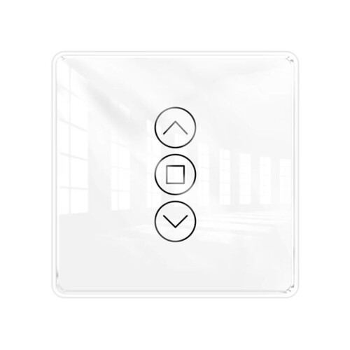 Tuya ZigBee  Curtain  2.5D RF433 Arc Glass Touch for Roller Blinds Shutters   APP Wireless White
