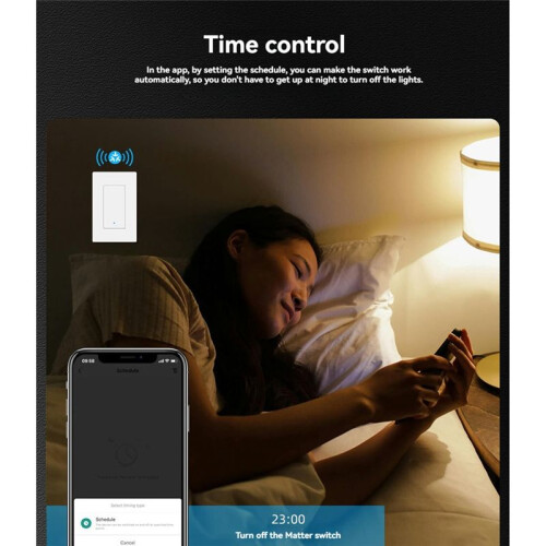 Matter WiFi   Single-Way Button Wall Light  Button/Voice/App Controlled for TUYA//SmartThings 2