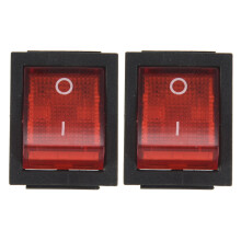 2X Red Light 4 Pin DPST /OFF Snap in Rocker 15A/250V 20A/125V AC 28x22mm