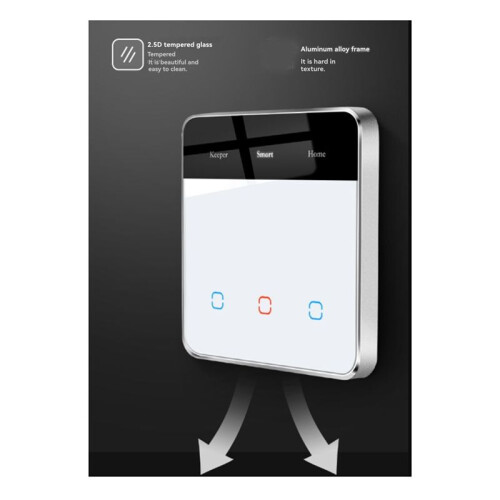 Tuya  Home WiFi Display Light  Glass Touch  for  Alexa Three-Way  White 2