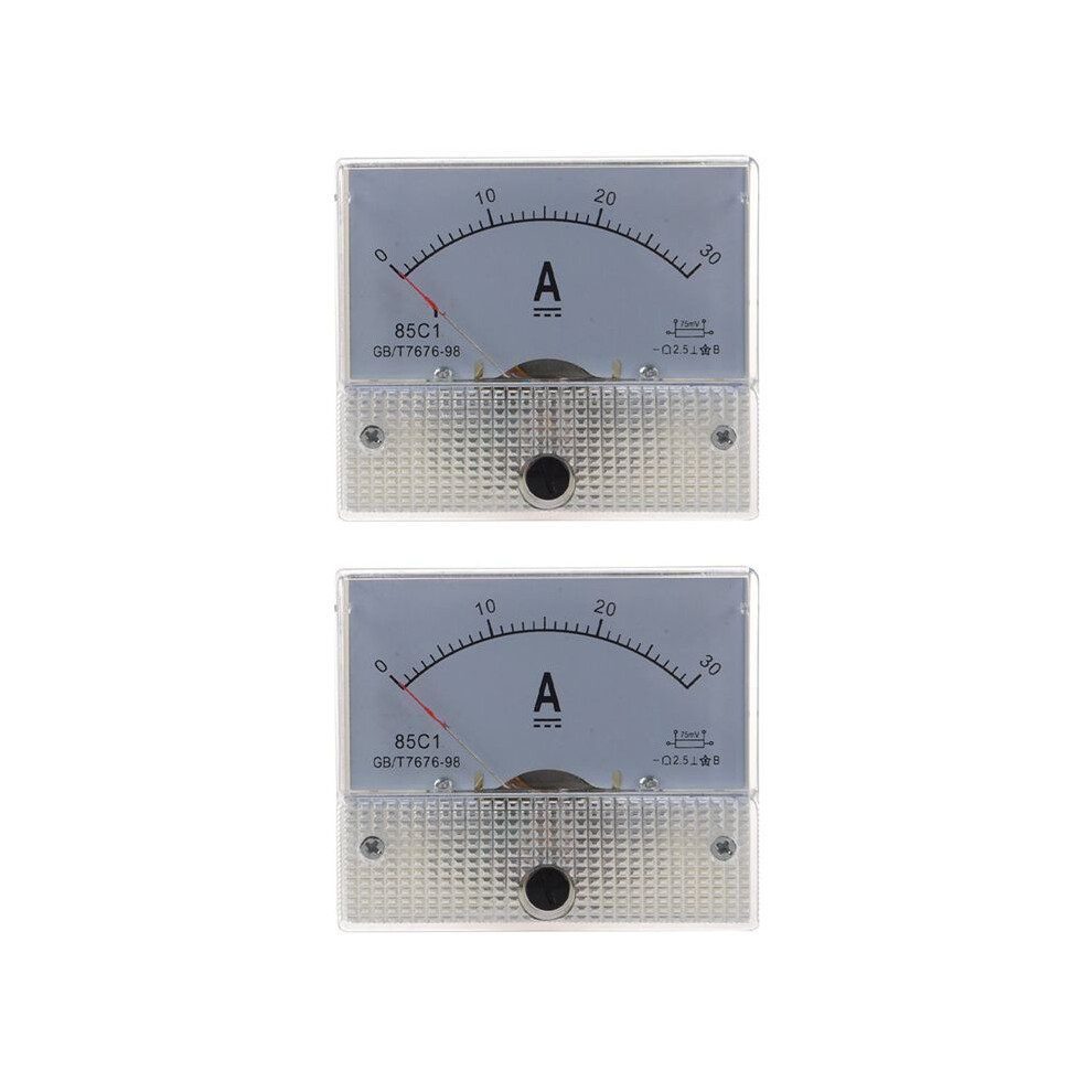 2X 85C1 Analog Current Panel Meter 30A Amp Ammeter 6031612507575