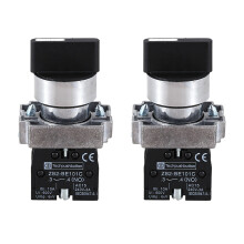 2X 22mm Latching 2 NO 3-Position Rotary Selector Select ZB2-BE101C Black