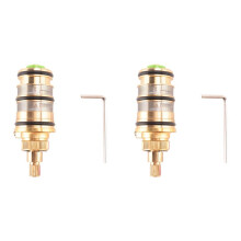 2X Brass Bath Shower Thermostatic Cartridge&Handle for Mixing Valve Mixer Shower Bar Mixer Tap Shower Mixing Valve