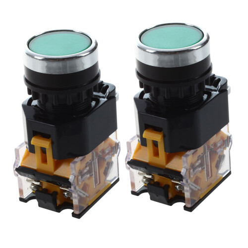 2X LA38-11/203 Push Button Momentary Heavy Duty Power Press  Green