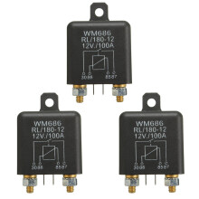 3X 12V 100Amp 4-Pin Heavy Duty /OFF  Split Charge Relay for Auto Boat Van Black