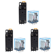 3X Relais de puissance 220/240V AC DPDT MY2NJ 8 broches avec socle