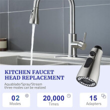 Kitchen Faucet Nozzle Pull Out Sink Water Tap Nozzle LED Digital Display Faucet Adapter Universal Taps Bubbler Connector