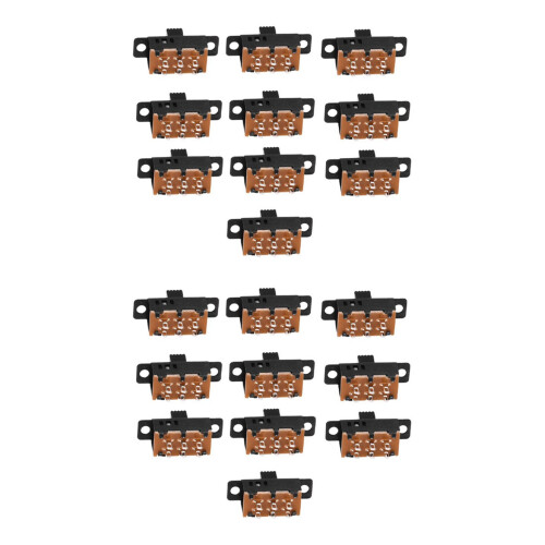 20Pcs High Knob 6 Pin 3 Position DPDT Panel Slide  0.5A 50V