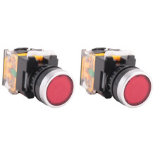 2X LA38-11/203 Push Button Momentary Heavy Duty Power Press Red