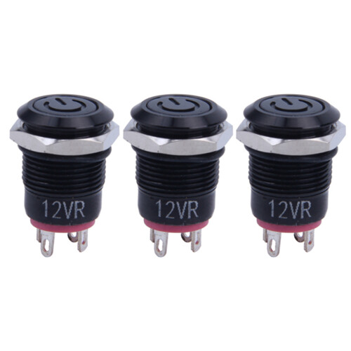 2X 12V 2A 9.5mm LED Metal Cap Power Momentary Push Button  Car DIY Modified, Red