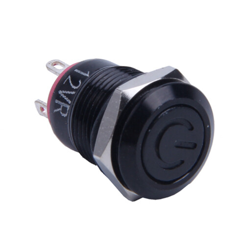 2X 12V 2A 9.5mm LED Metal Cap Power Momentary Push Button  Car DIY Modified, Red 2
