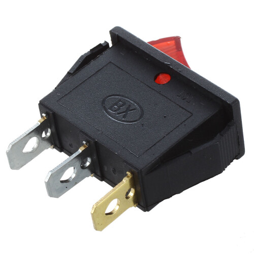 2X Rocker   OFF Bright Bipolar 28x10mm 250V 15A 3 Terminals RED 1
