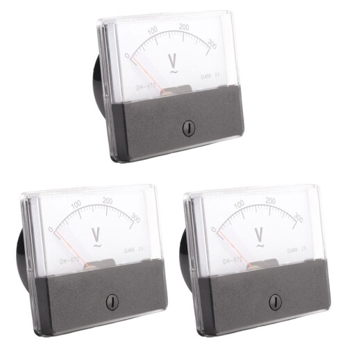 3X Rectangle Ac 0-300V Anzeige Analog Voltage Panel Meter Voltmeter Dh670 1