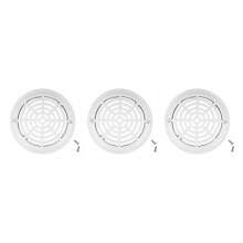 3X 8Inch Pool Main Drain Cover the Top Grate Bottom Mounting Plates White Replacement Pool Drain Cover Pool Outlet Cover