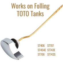 4X Toilettankspoelhendel Vervanging voor Toto THU068CP Triphendel voor St743S, St454E,Molidan Zijmontage Toilettankhendel